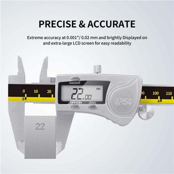 Digital Caliper Measuring Tool,  6" IP54 Waterproof Protection Stainless Steel - Picture 2 of 6